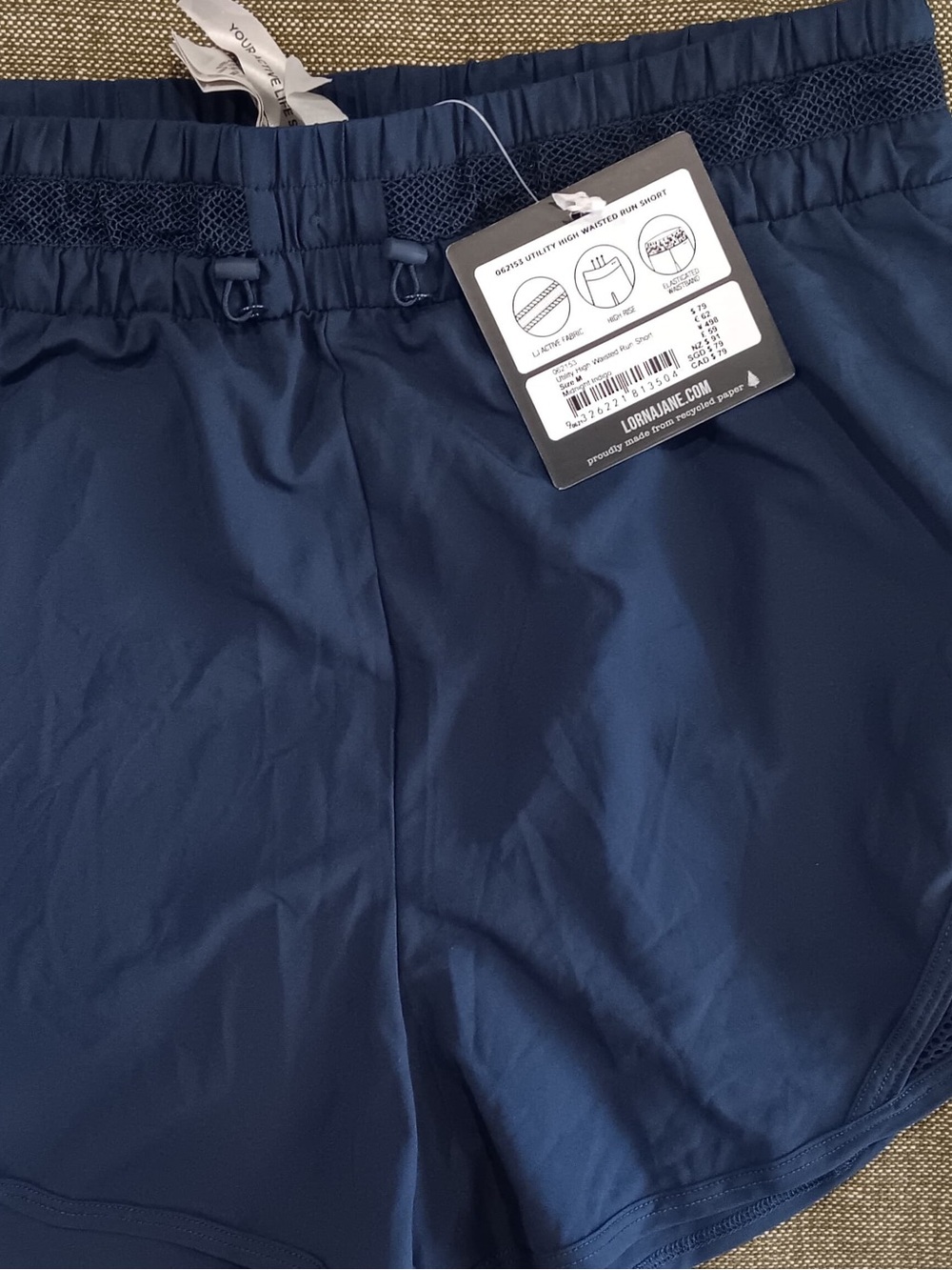 Lorna Jane Utility High Waisted Running Shorts, NWT, M